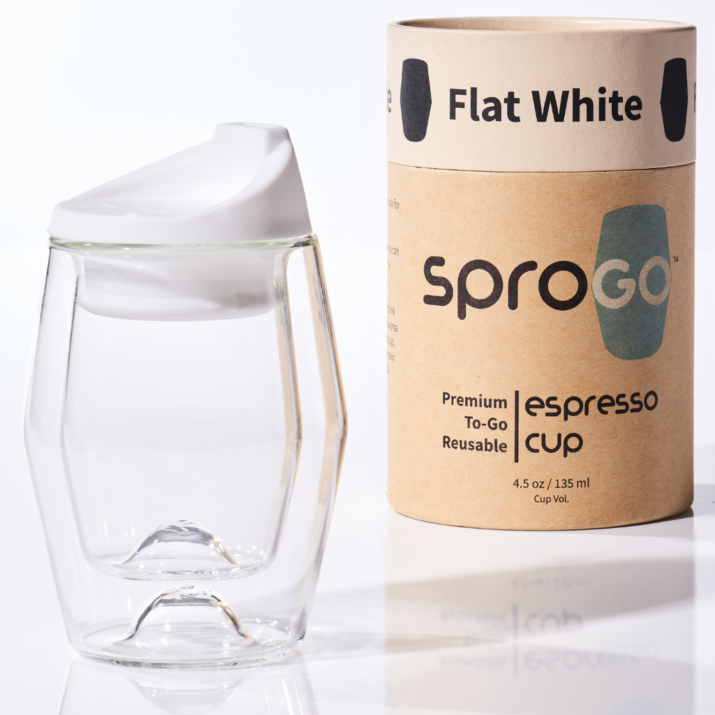 SPROGO Reusable Travel Espresso Cup 4.5 oz/133 ml. - Flat White Web