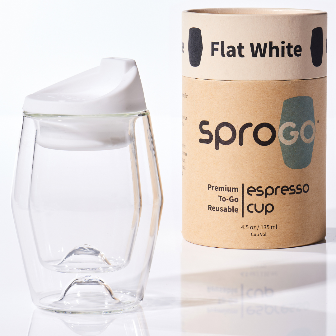 SPROGO Reusable Travel Espresso Cup 4.5 oz/133 ml. - Flat White Web