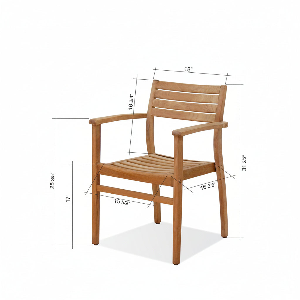 Intan Teak Side Table & 2 Ninia Chairs Set