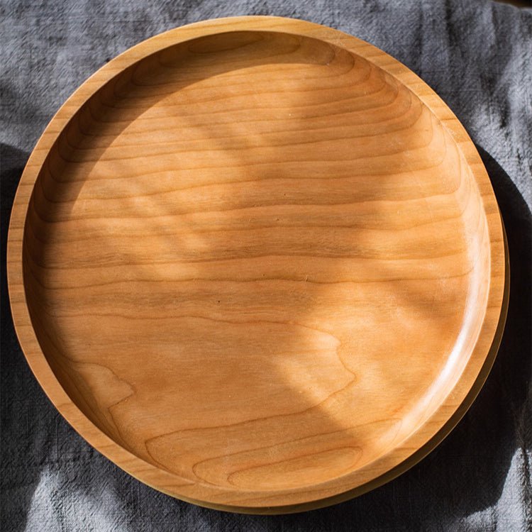 Natural Wood Plate Serving Tray (round, square, or rectangle) - JH WdServTBxWRnd6