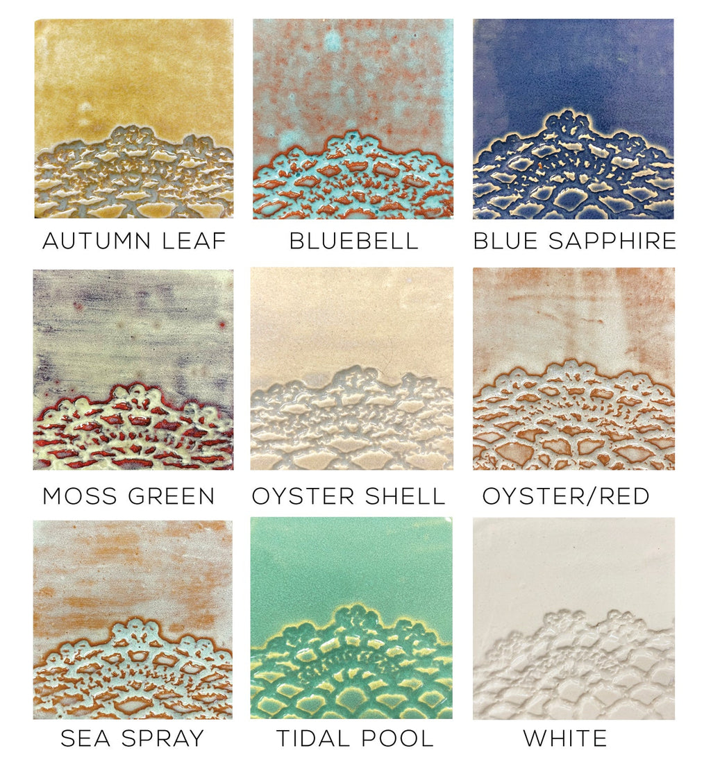 Nine different color sample squares with names.