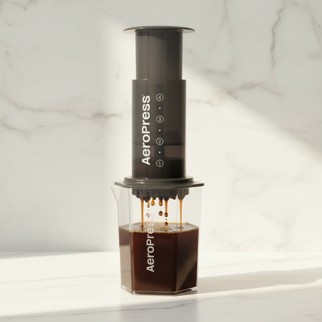 AeroPress Pressing into Carafe - LAH Hero