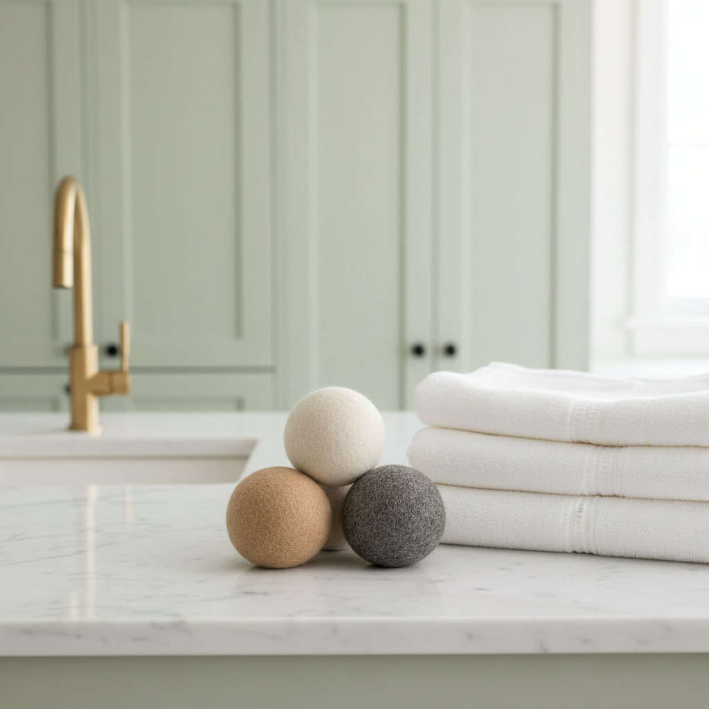 Alpaca Dryer Balls — Counter Flat Lay Lifestyle