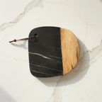 Black Marble & Wood – Organic Shape Overhead