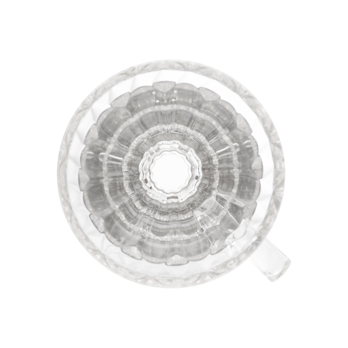 Yama Glass Cone Coffee Dripper - Stainless Steel Base - diamond top down