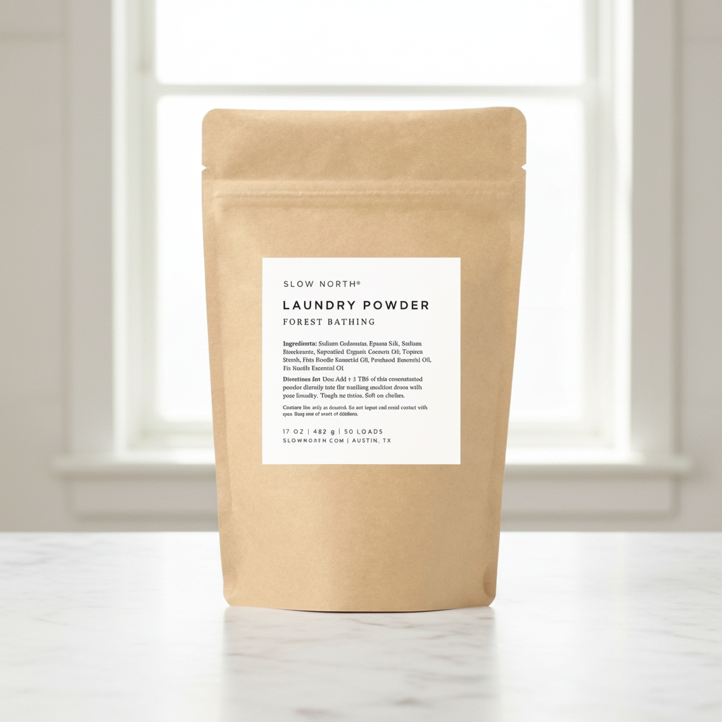 Forest Bathing Laundry Powder on a light background