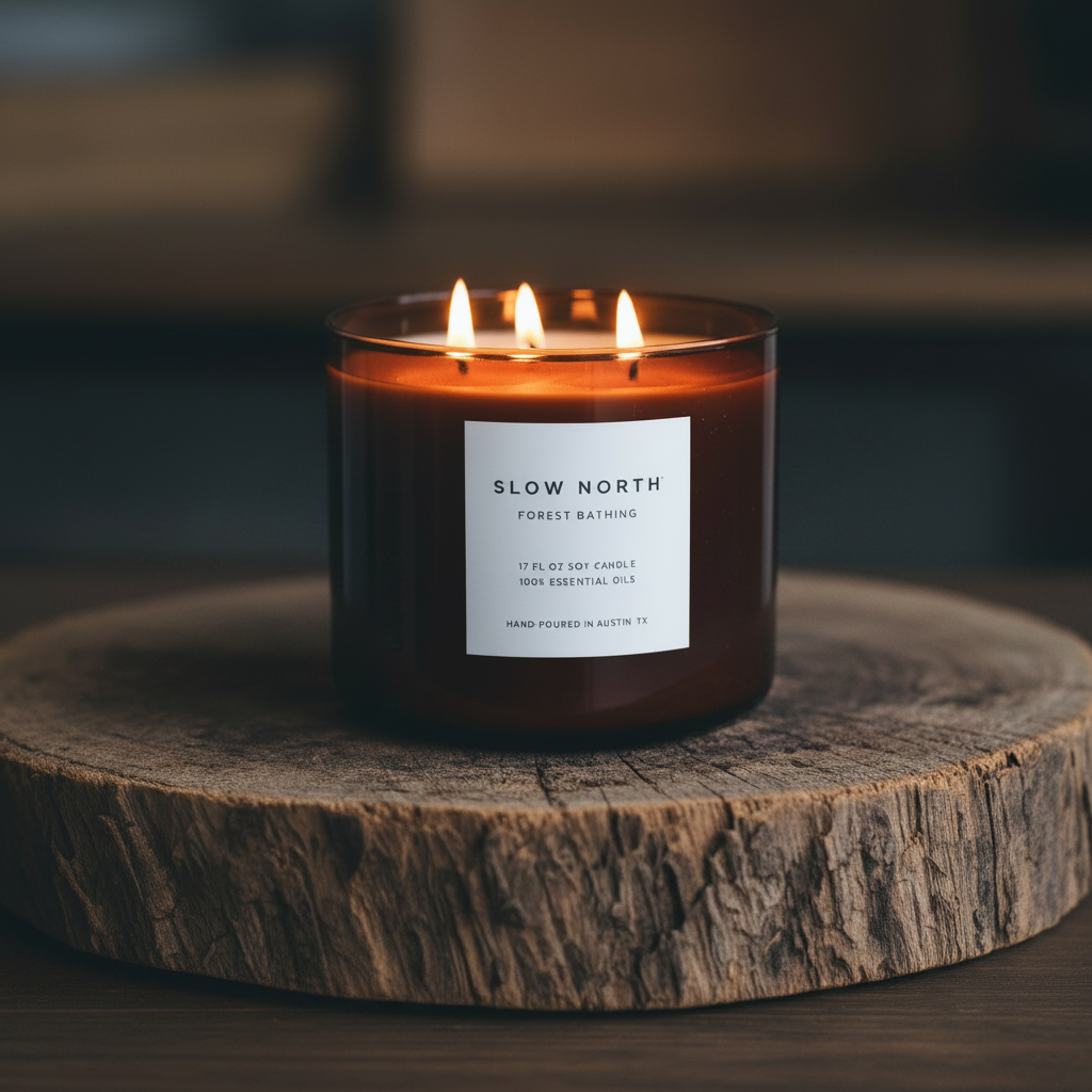 Forest Bathing Signature Candle – Walnut Slab, Clean