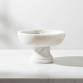 Gala Natural Marble Pedestal Bowl on a light surface.