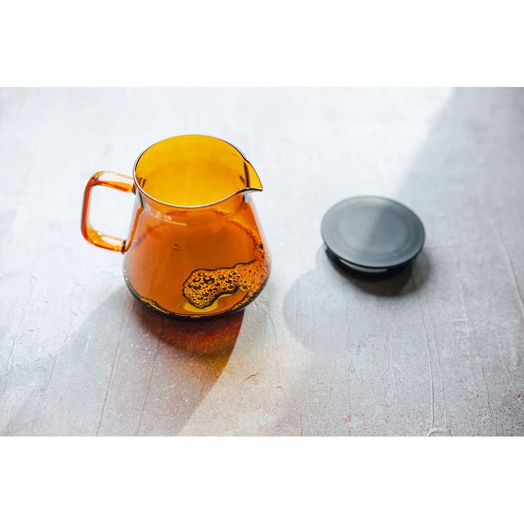 Hario Glass Coffee and Tea Server - Amber (600ml) - life