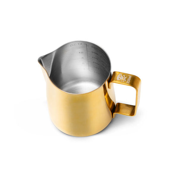 Barista Basics Milk Frothing Pitcher, 12oz. Gold Tone - qtrxtop1