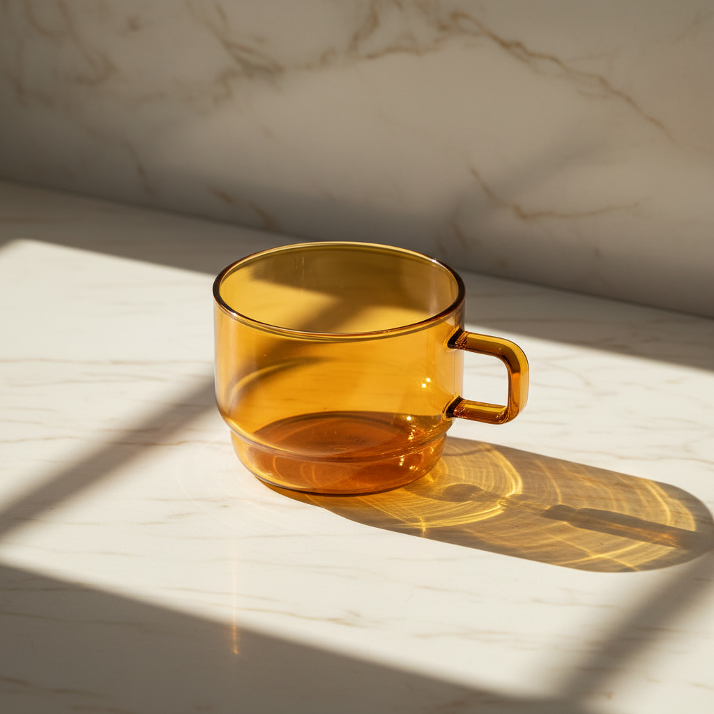 Hario Amber Mug - 3/4 Angle Creamy Marble