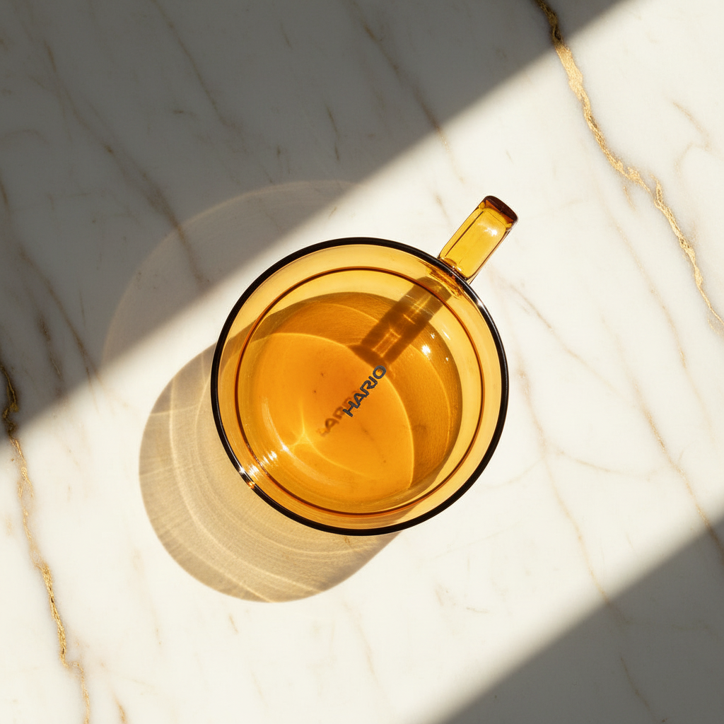 Hario Amber Mug - Overhead Creamy Marble