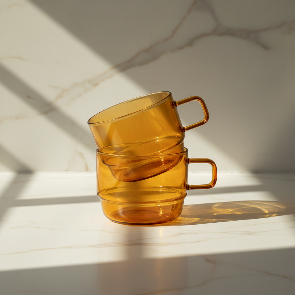Hario Amber Mug - Stacked Creamy Marble