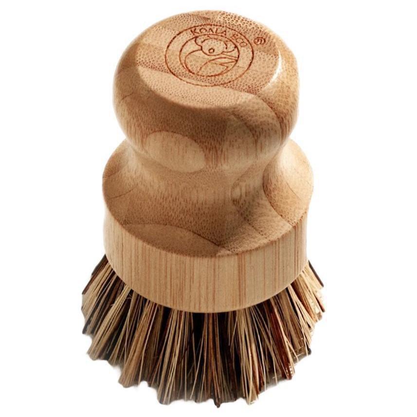 Wooden Koala Eco dish brush with bristles on a white background