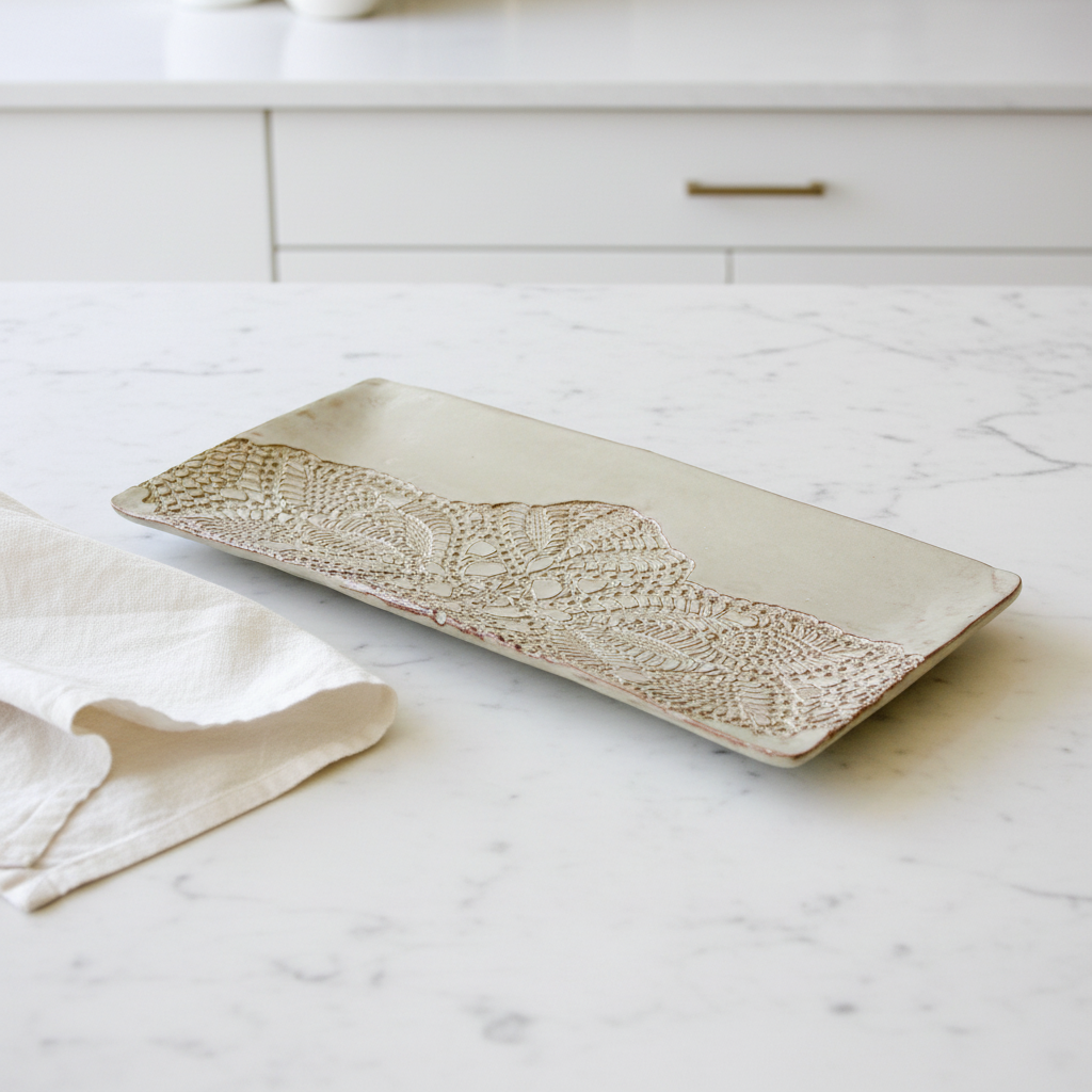 Large Rectangular Ceramic Platter - LAH Lifestyle No Food