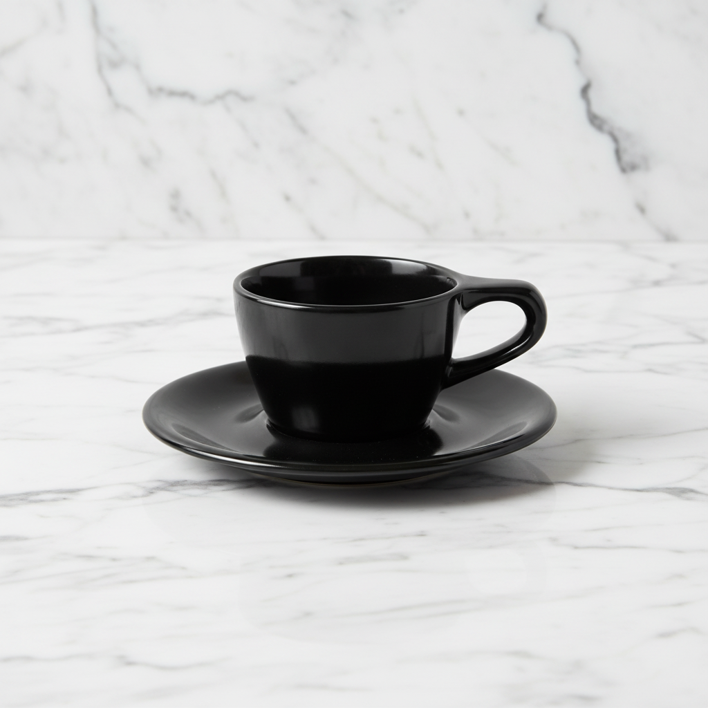 Lino Black Cappuccino Cup & Saucer - LAH Hero Fresh