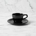 Lino Black Cappuccino Cup & Saucer - LAH Hero Fresh