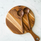 Nosara Utensils on Teak Round Board – 3 Utensils
