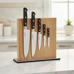 Oak Magnetic Knife Block - Correct Knife Orientation