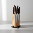 Oak Magnetic Spinning Knife Block - Modern Surface