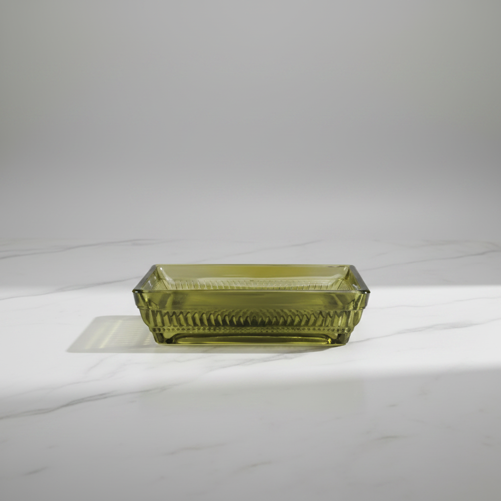 Olive Green Glass Soap Dish – LAH Hero