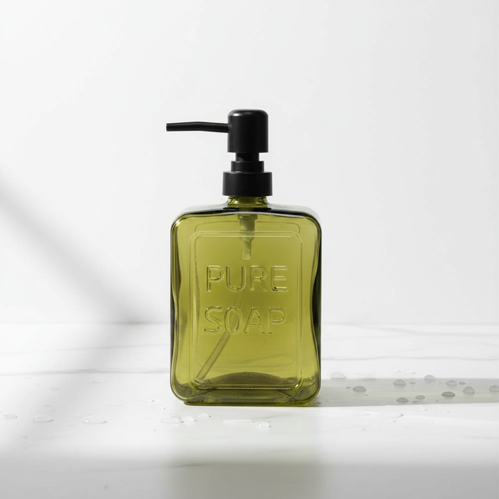 Olive Green Glass Soap Dispenser – LAH Hero