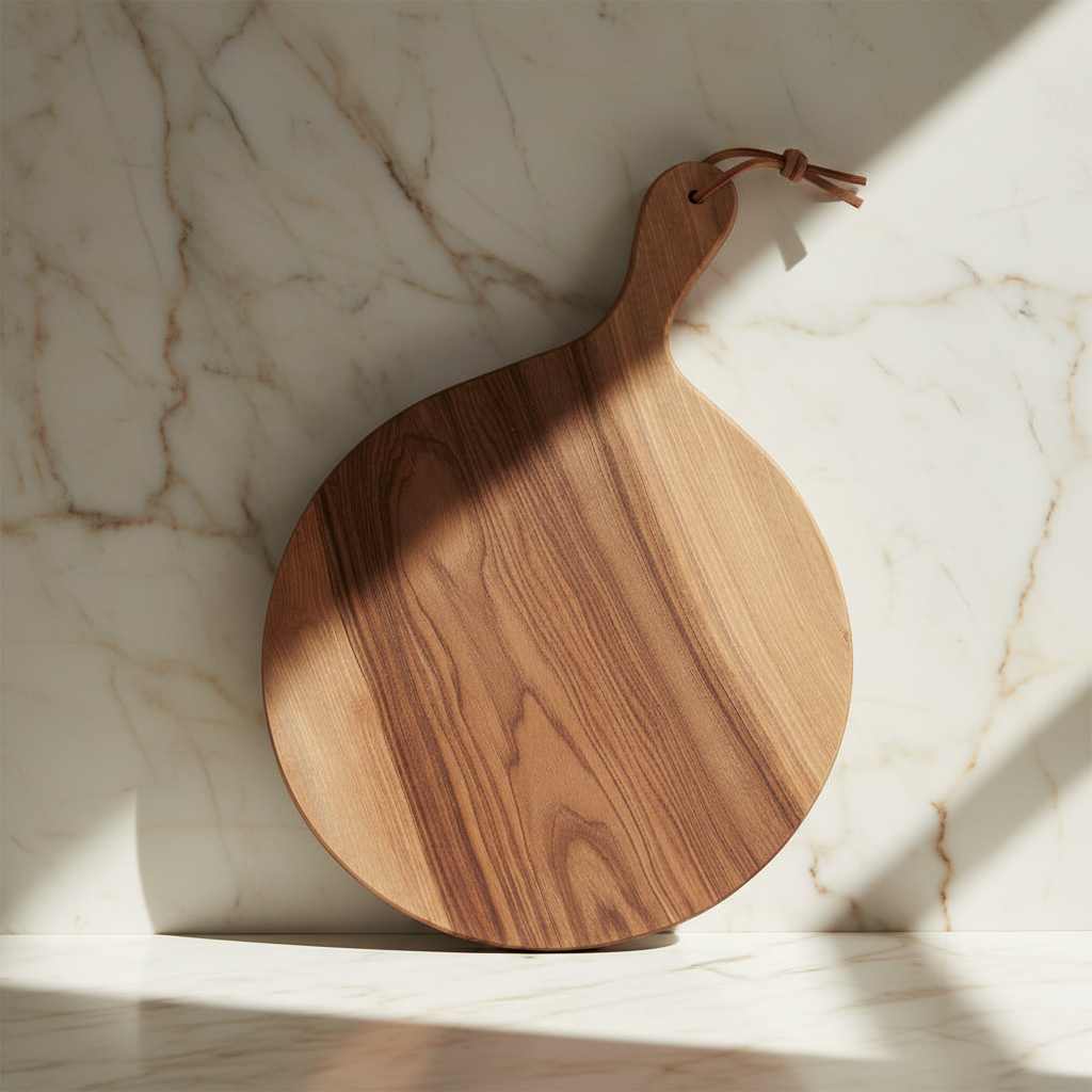 Round Walnut Cutting Board - Medium - Light & Creamy