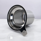 Single Cup Tea Infuser - Silver angled