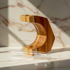 Teak Crescent Vase - Components - Light & Creamy