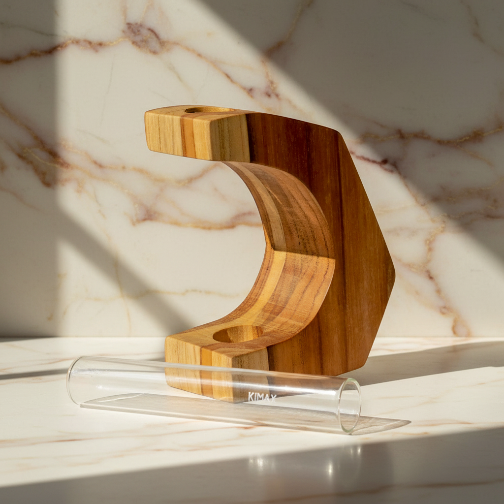 Teak Crescent Vase - Components - Light & Creamy