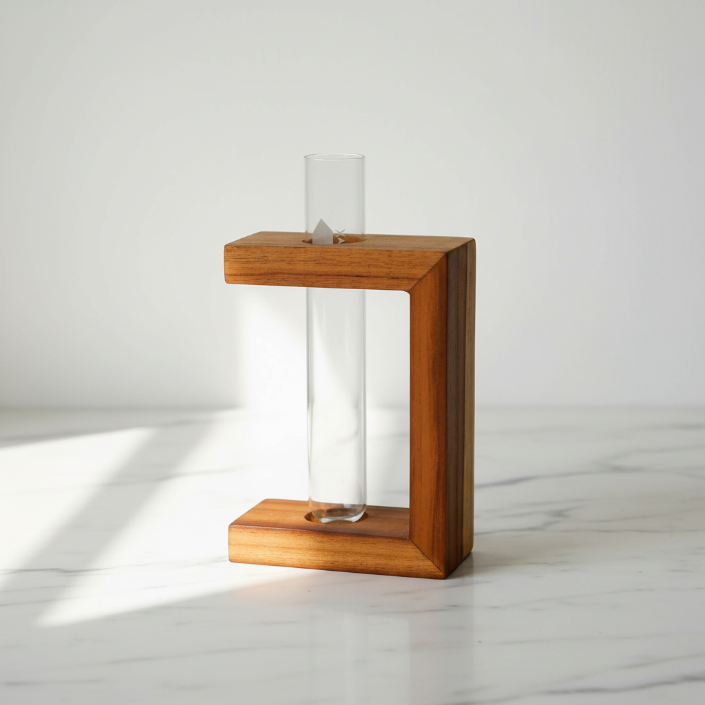 Teak Half Square Propagation Vase Empty – LAH Hero