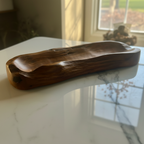 Teak Live Edge Tray - Creamy Marble Wide