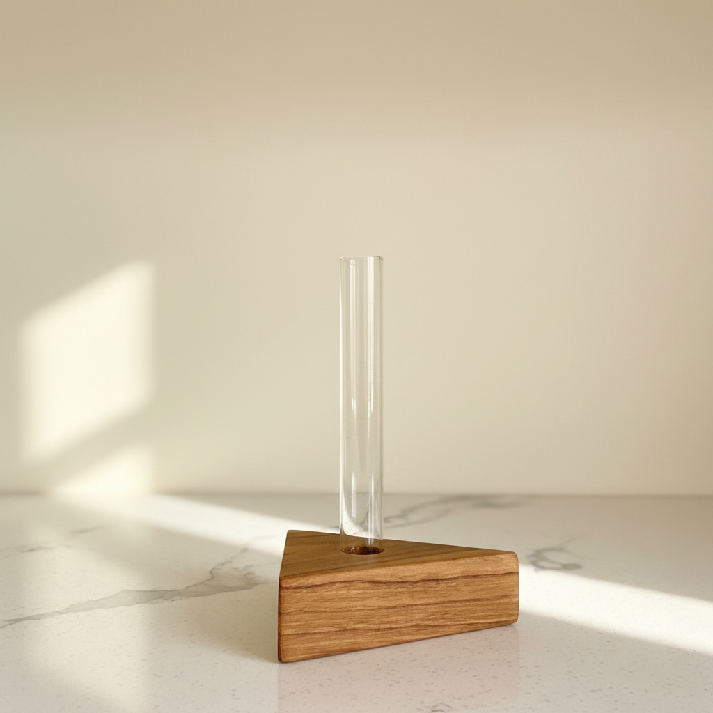 Teak Triangle Propagation Vase – Scandinavian Interior Hero