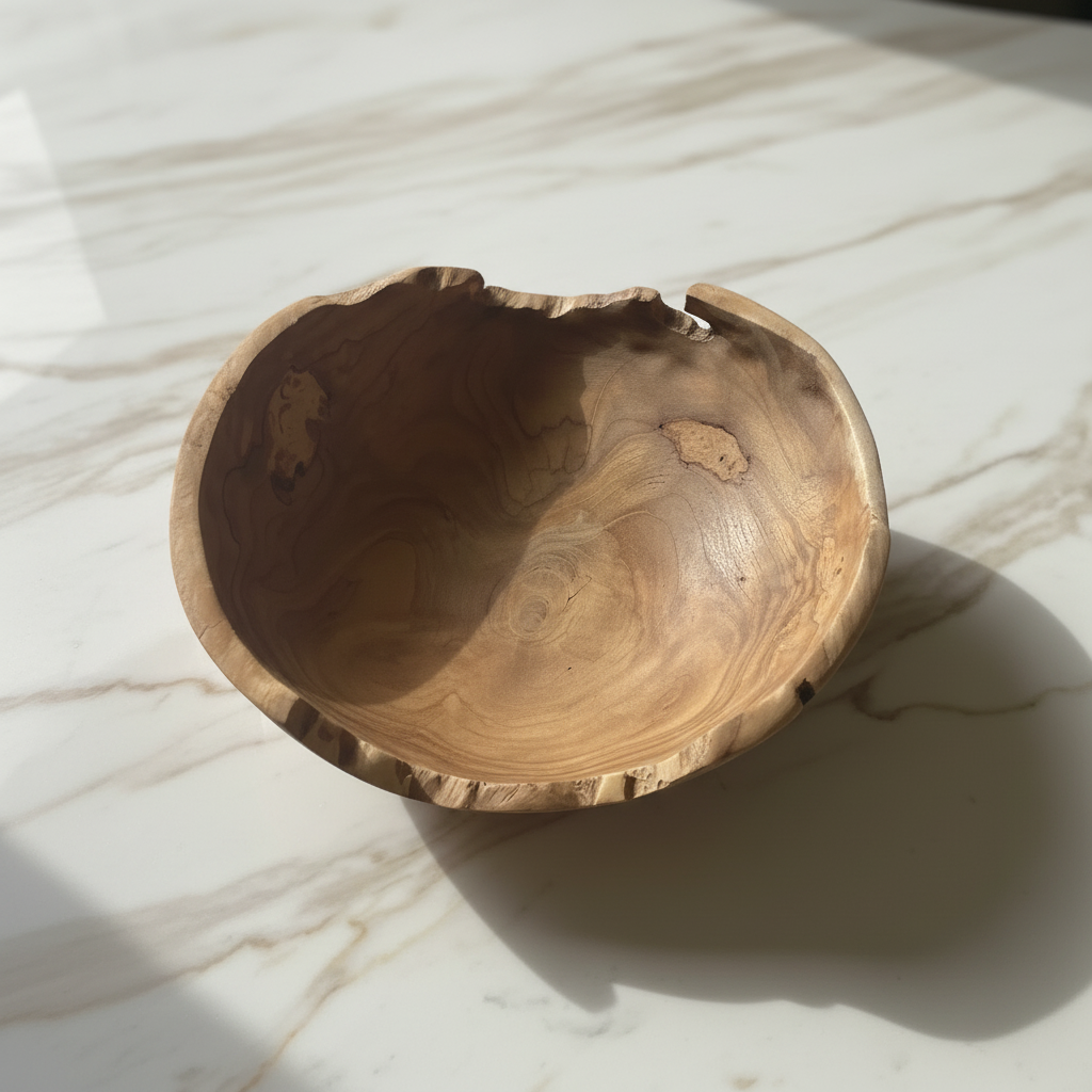 Teak Wood Bowl – Overhead LAH Hero