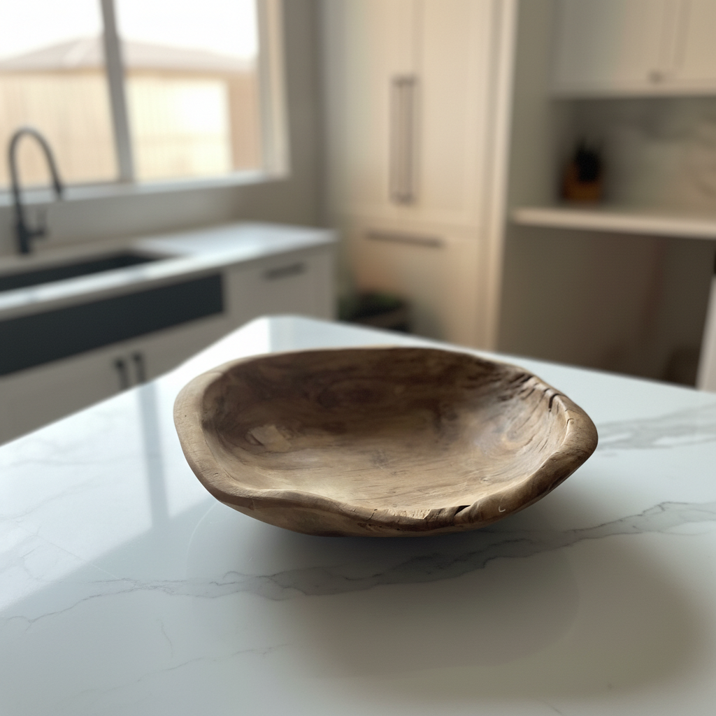 Teak Wood Live Edge Bowl - High-End Modern Kitchen