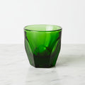Vero Cappuccino Glass (6oz) - Emerald, on a white marble surface.